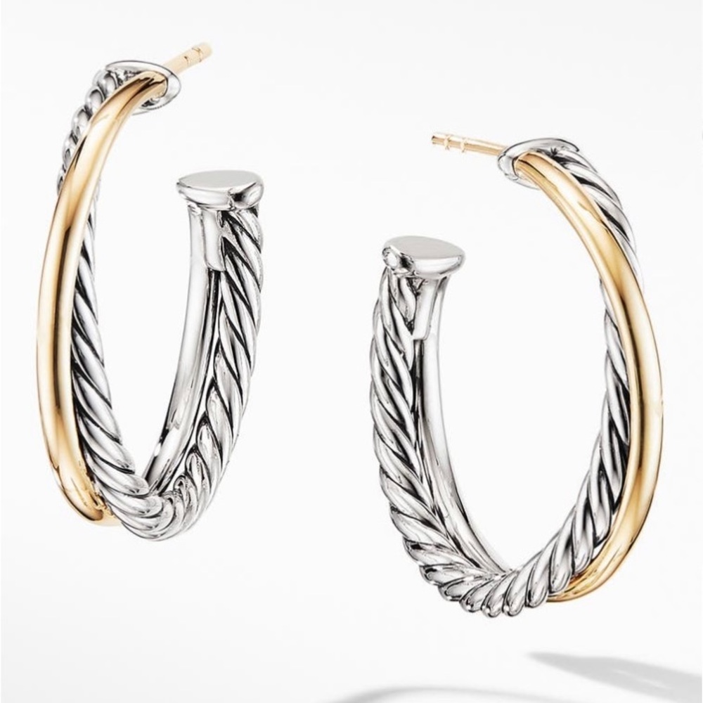 18kg David yurman crossover hoops